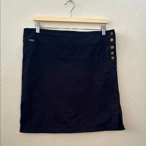RVCA Black Stretch Cotton Side Button Short Mini Casual Skirt Sz 31